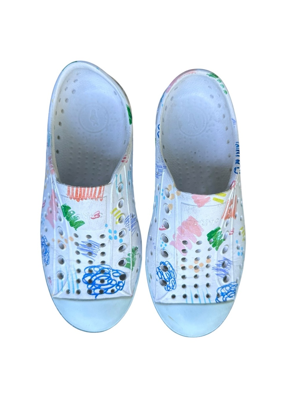 Native Shoes Jefferson Slip-On Shoes White Scribble Print Toddler Size 12